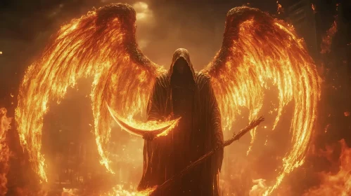 Winged Fiend Engulfed in Flames