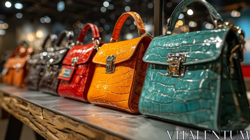 Luxury Crocodile Leather Handbags in Various Colors AI Image