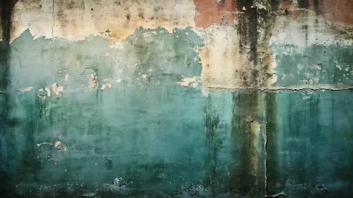 Abstract Wall Texture in Teal and Earth Tones