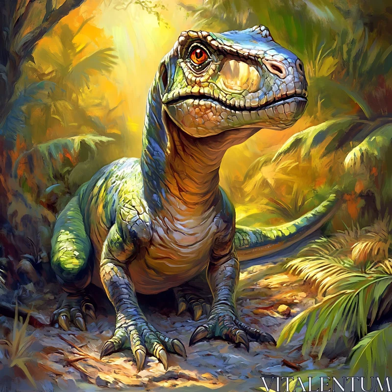 AI ART Ancient Reptile in Natural Habitat
