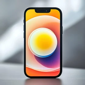 Colorful Orb on Mobile Phone Screen