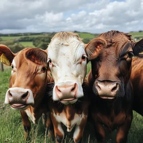 Close-Up of Cows in Pasture