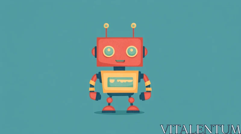 AI ART Retro Style Robot Character