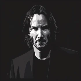 Monochromatic Art of Keanu Reeves