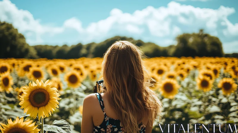 AI ART Girl in a field of sunflowers