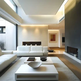 Minimalist White Living Room Interior