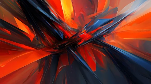 Dynamic Abstract Artwork in Warm and Cool Tones