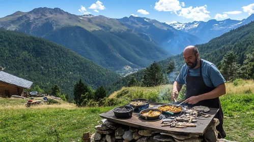 Outdoor Cooking with Mountain View