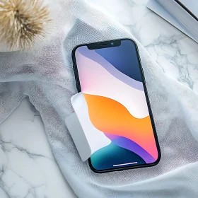 Modern Mobile Phone Display on Fabric