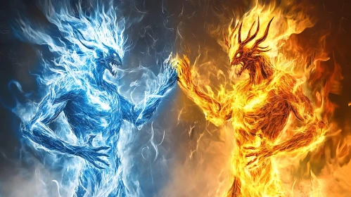 Elemental beings of fire and ice