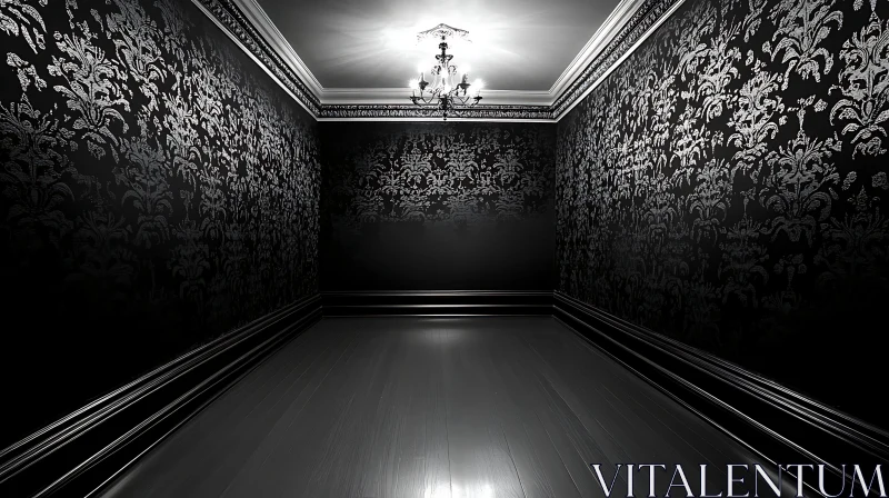 AI ART Patterned Walls and Dark Interior