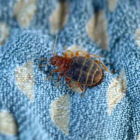 Detailed View of Bedbug on Textured Material