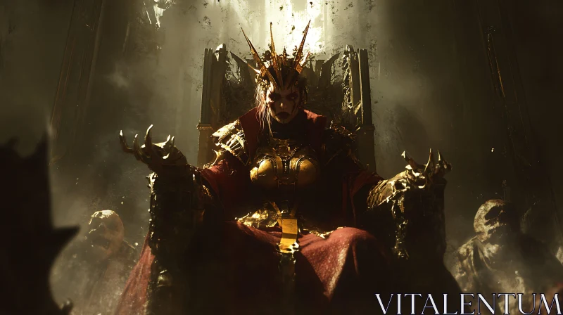 Queen of Shadows on Her Throne AI Image