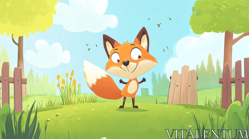 Fox Cartoon Character Illustration AI Image