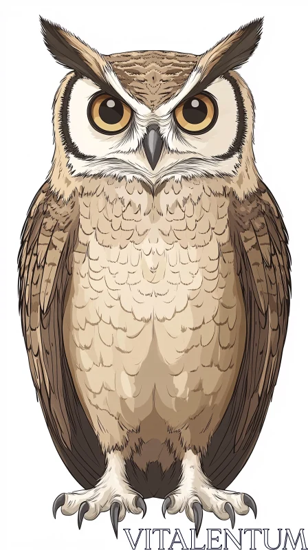 AI ART Intricate Owl Drawing