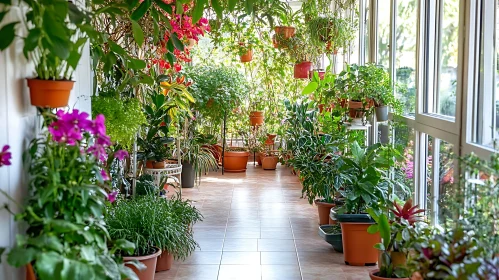 Lush Indoor Garden with Flowers