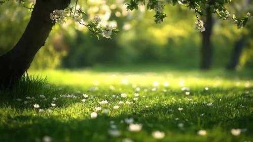 Sunlit Flower Meadow