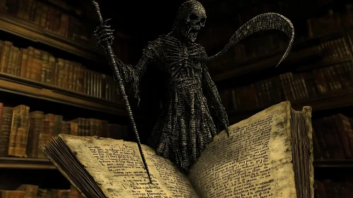 Skeletal Guardian of Forbidden Knowledge