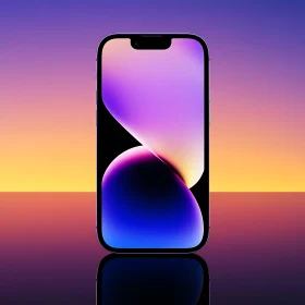 Sleek Smartphone Reflecting Colorful Gradient