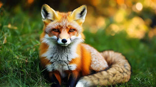 Red Fox in Green Grass