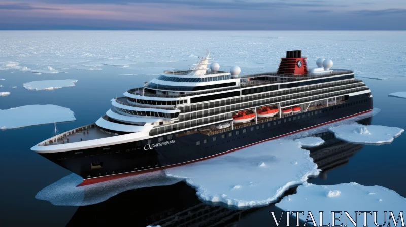 Captivating Luxury Cruise Ship on an Arctic Journey AI Image