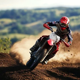 Motocross Action on the Track