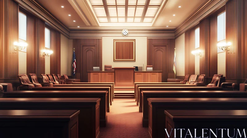 AI ART Empty Courtroom: Awaiting Justice