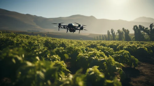 Drone Over Vineyards: A Blend of Industry and Nature