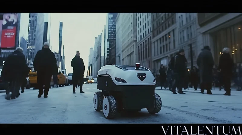 City Street Delivery Robot AI Image