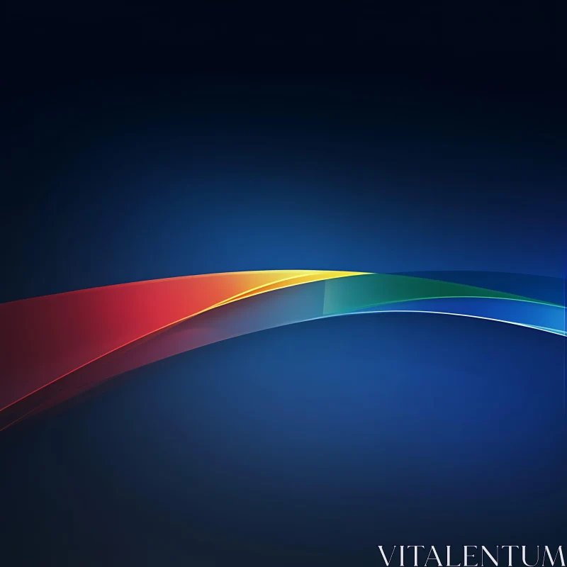 Colorful Arc Design on Dark Blue AI Image