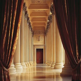 Elegant Hallway with Marble Columns