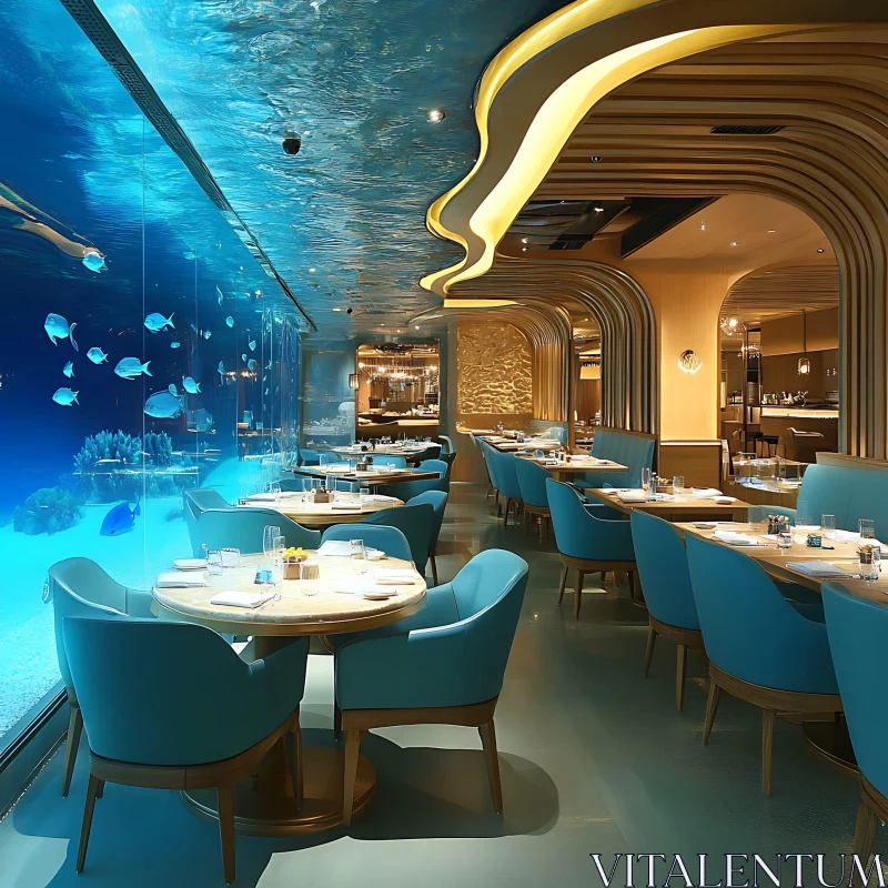 Serene Underwater Restaurant Experience