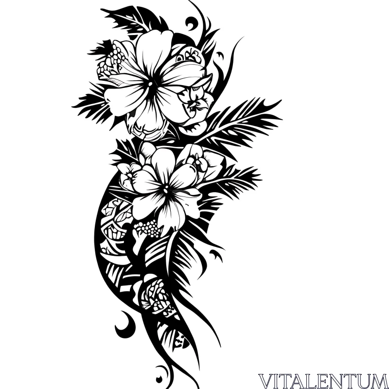 Floral Tattoo Art AI Image