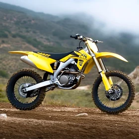 Off-Road Motorcycle in Mountain Landscape
