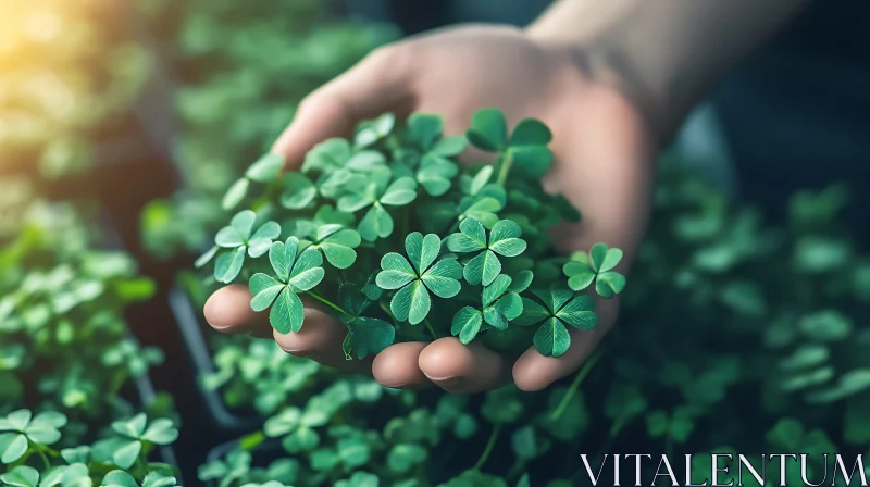 Handful of Clovers - Symbol of Irish Luck