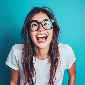 Smiling Woman with Glasses