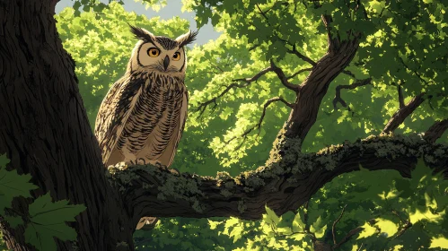 Majestic Owl in Forest