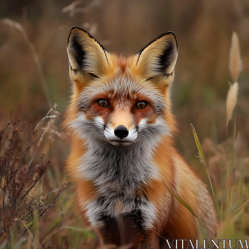 Portrait of a Fox in Natural Habitat