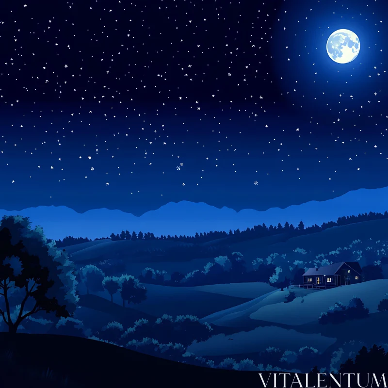 Starry Night Over Quiet Valley