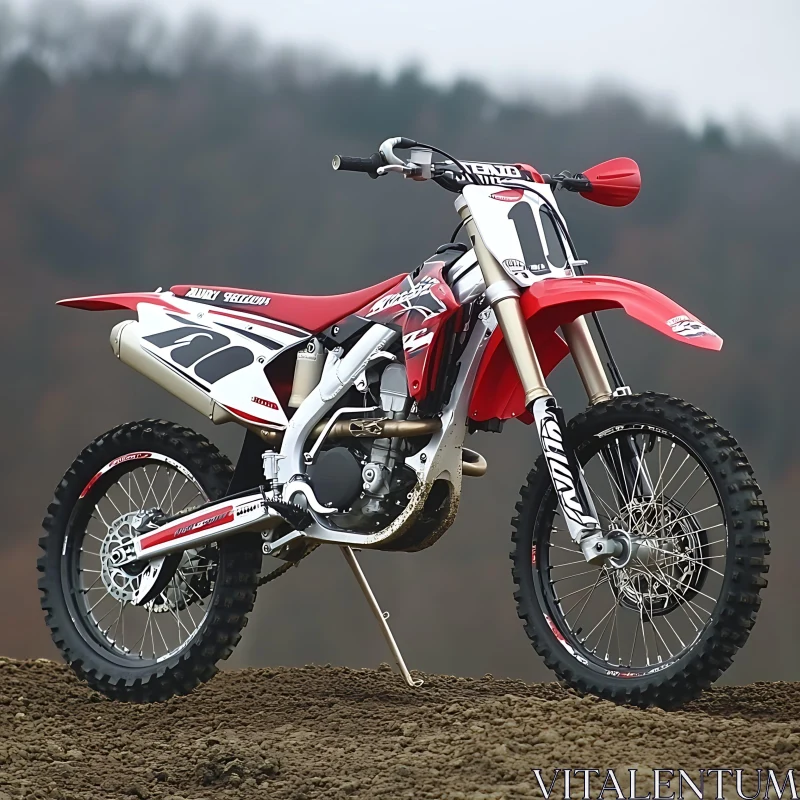 Off-Road Motorcycle on Dirt Mound