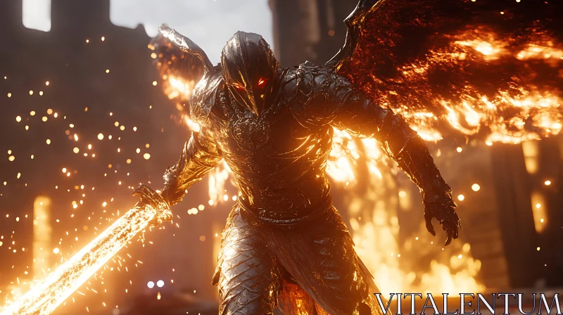 Winged Warrior in Armor