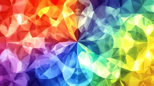 Rainbow Polygon Abstract Art Composition