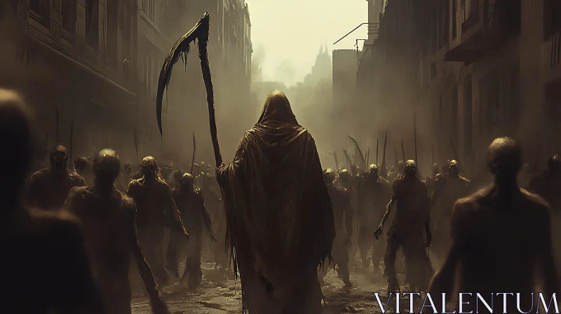 Undead Procession Through Desolate City