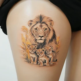 Detailed Wildlife Family Tattoo