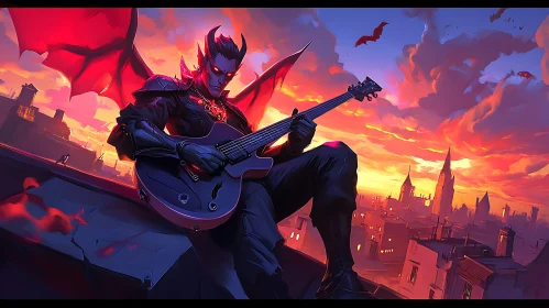 Sunset Serenade of the Demon Guitarist