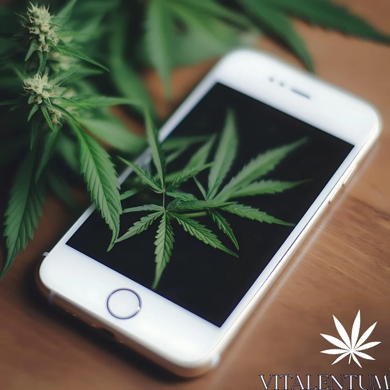 Smartphone with Cannabis Leaf Display