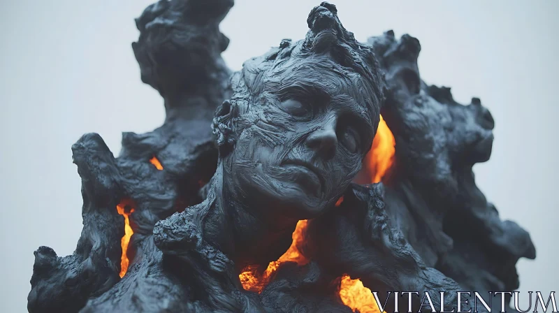 Sculpted Portrait Engulfed in Warm Light