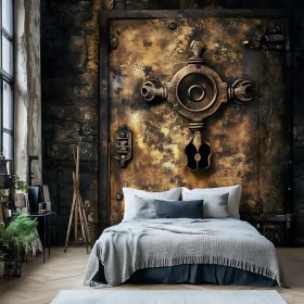 Vintage Bedroom with Metal Door Design