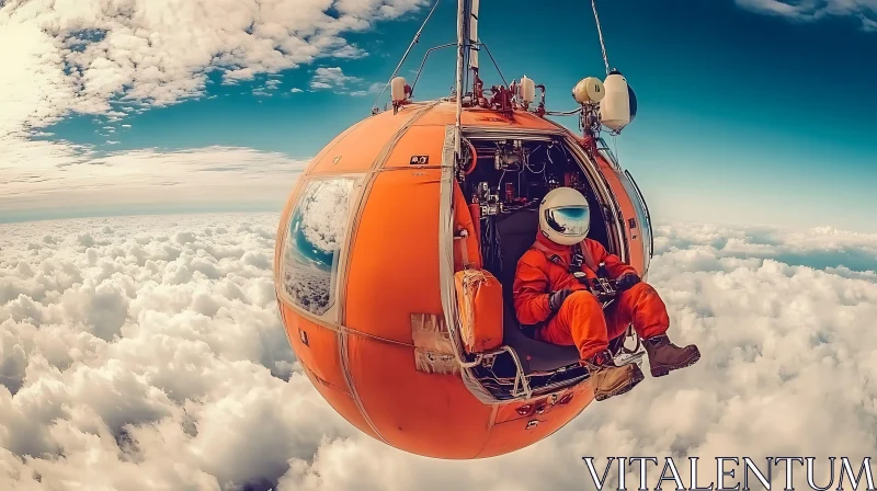 Skydiving Pod Above Cloudscape