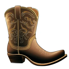 Ornate Leather Cowboy Boot Graphic